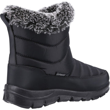 Womens Cotswold Longleat Black Snow Boots - Black