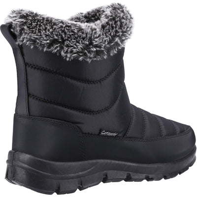Womens Cotswold Longleat Black Snow Boots - Black