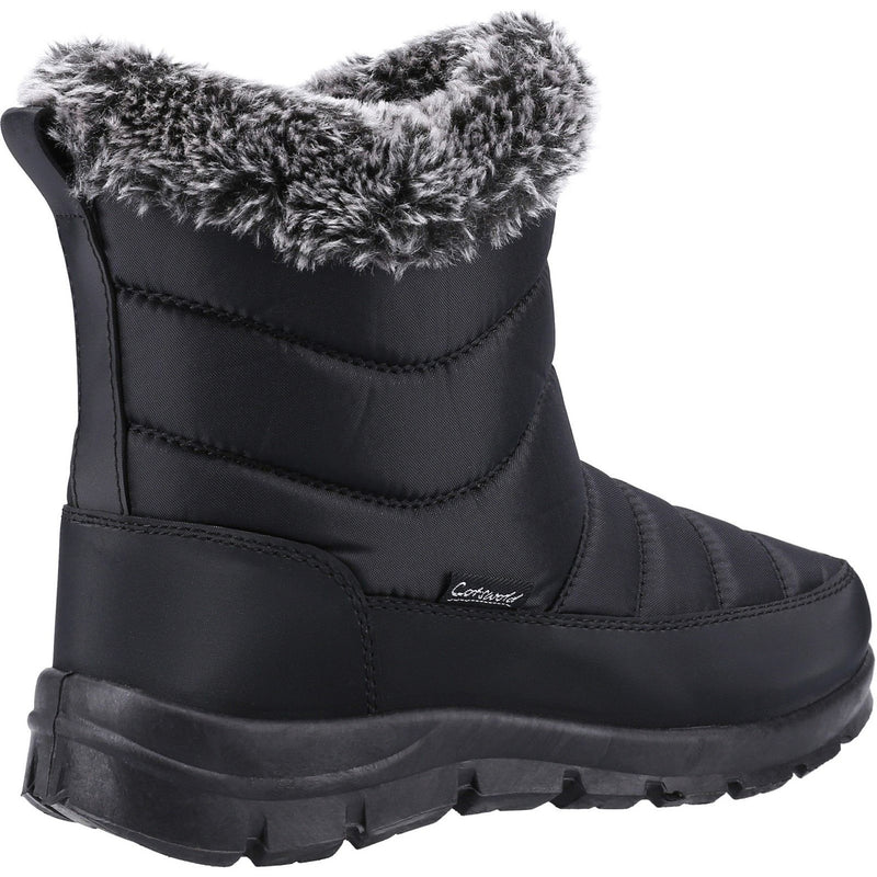 Womens Cotswold Longleat Black Snow Boots - Black