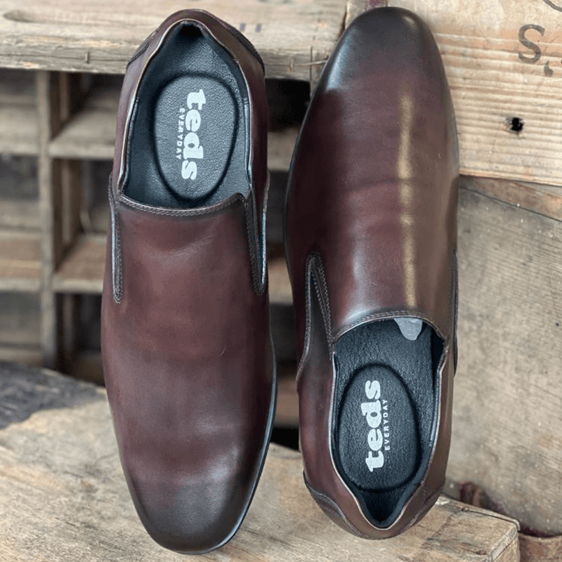 Teds Mens Cardiff Bay Brown Slip On Shoes - Brown