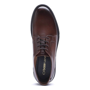 Mens Base London Carter Derby Formal Lace-up Shoe - Waxy Brown