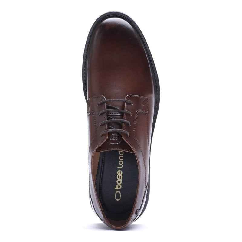 Mens Base London Carter Derby Formal Lace-up Shoe - Waxy Brown