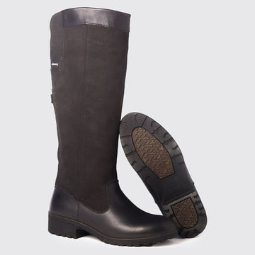 Womens Dubarry Claire Leather Long Boots - Black