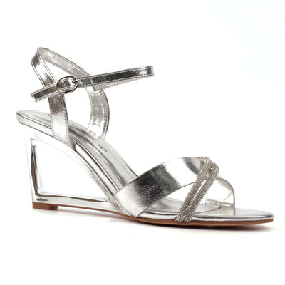 Womens Lunar Nadine Heeled Sandals - Silver