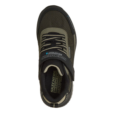 Little Kids Boys Skechers Bounder 2.0 - Aqua Pace Black / Olive Waterproof Trainers - Black / Olive