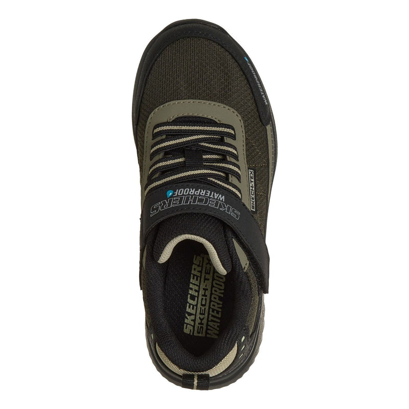 Little Kids Boys Skechers Bounder 2.0 - Aqua Pace Black / Olive Waterproof Trainers - Black / Olive