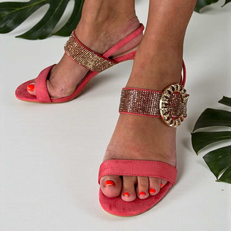 Womens Una Healy I'm A Believer Heeled Sandals - Dark Pink