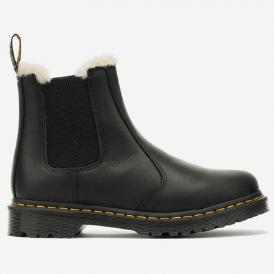 Womens Dr Martens 2976 Leonore Faux Fur Lined Chelsea Boot - Black