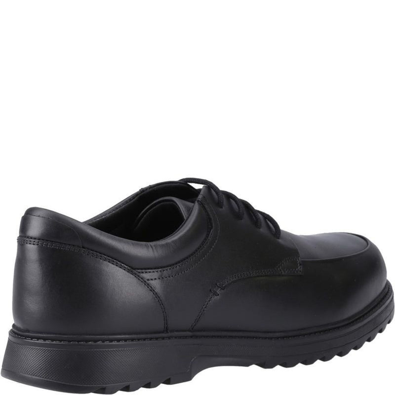 Boys Hush Puppies Romeo Black Senior School Shoes - Black