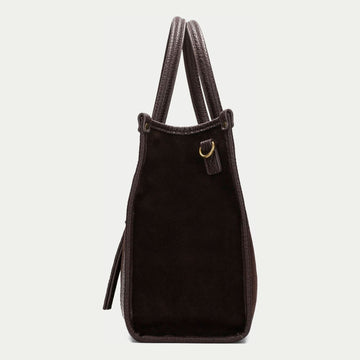 Womens Hispanitas 265022 Suede Shoulder Bag - Espresso