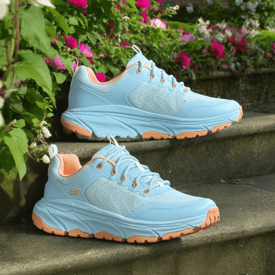 Womens Skechers Relaxed Fit: D'Lux Journey Trainers - Light Blue