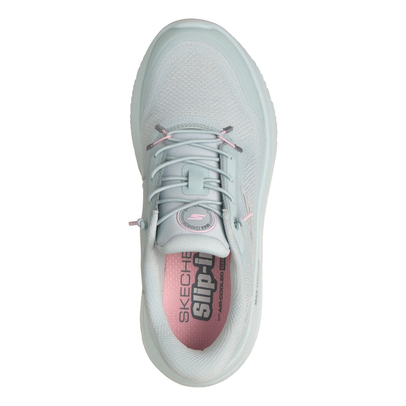 Womens Skechers 125881 Go Walk Max Cushioning Hyper Burst Trainers - Pale Grey & Green