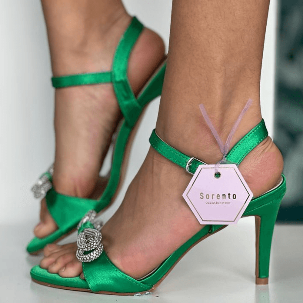 Womens Sorento Kilmare Diamante Bow Heeled Sandals