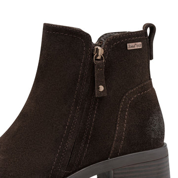 Womens Jana 25711 Side Zip Ankle Boots - Mocca Suede