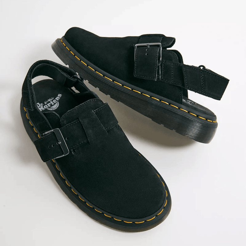 Womens Dr Martens Jorge II Black Suede Mules - Black