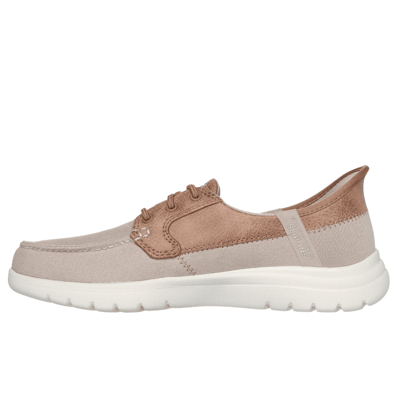 Womens Skechers Slip-ins On the Go Boat Shoes - Taupe