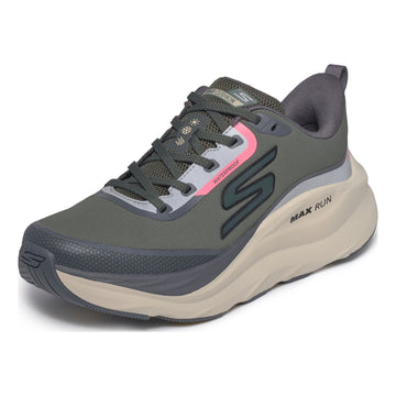 Womens Skechers 129203 Max Cushioning Max Run - Vorteza Waterproof Trainers - Olive