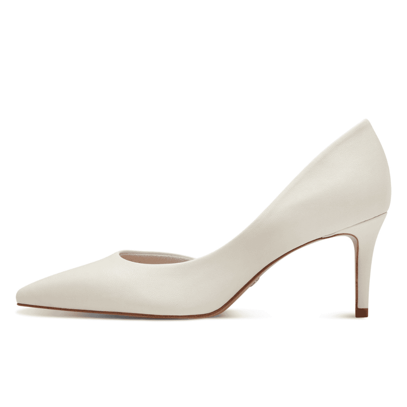 Womens Tamaris 22456 Irregular Cut Side Court Heels - Off White