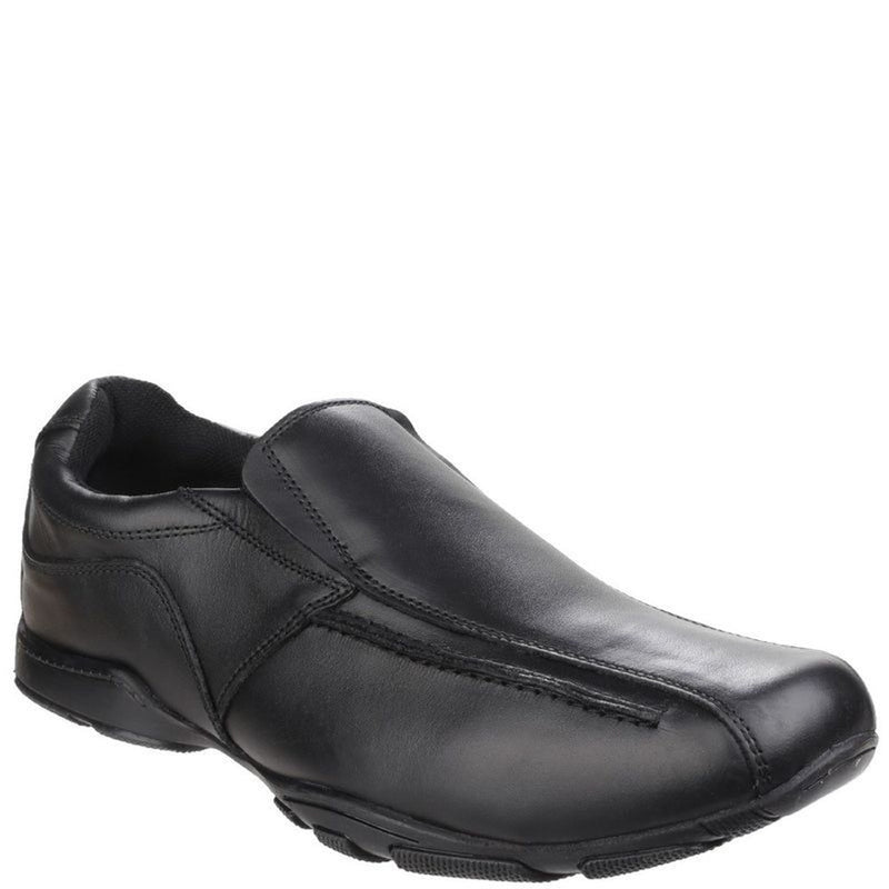 Boys Hush Puppies Bespoke Black Senior School Shoes - Black