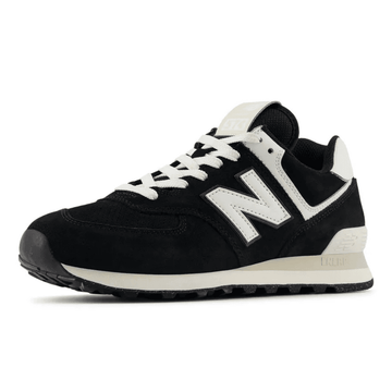 Mens New Balance 574 Mesh Trainers - Black with Sea Salt