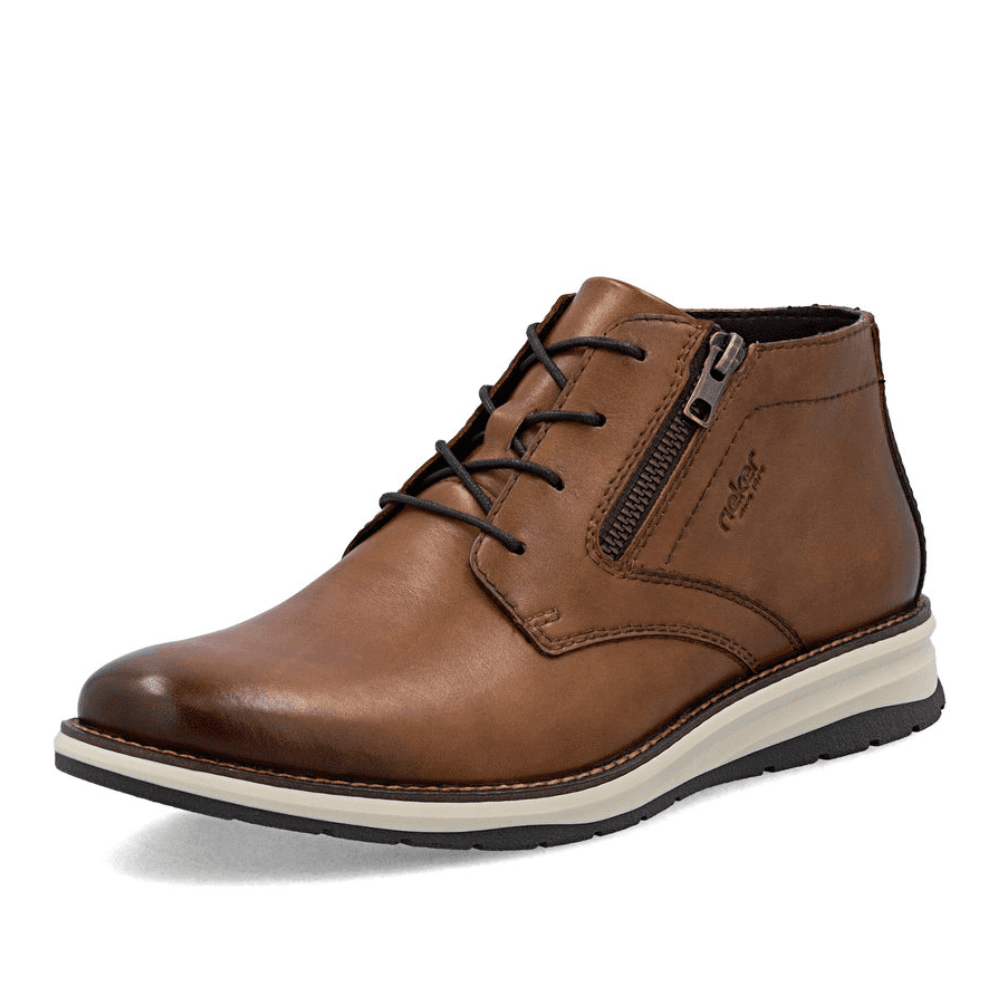 Mens Rieker 14705 Tan Lace and Zip Chukka Boots