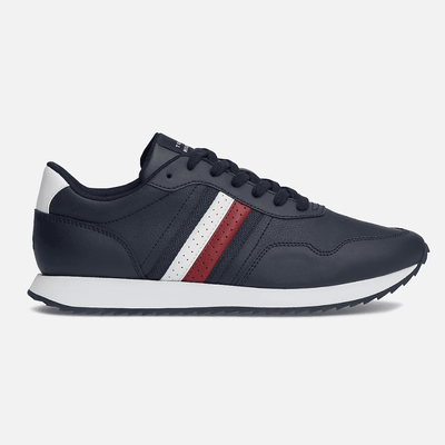 Mens Tommy Hilfiger Signature Tape Lace Up Trainers - Navy
