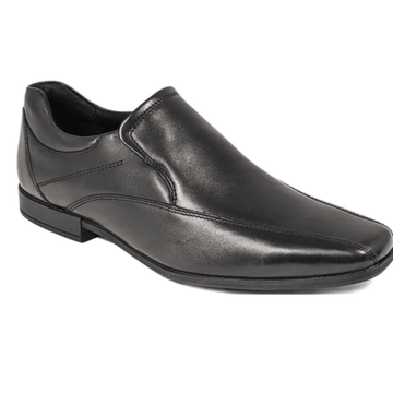 Boys AV8 Keller Black Slip On Shoes - Black Leather