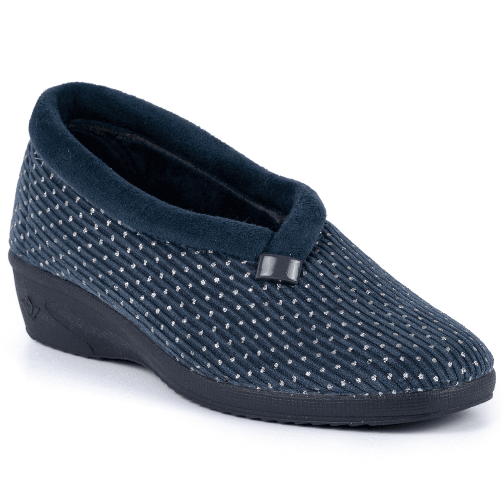 Womens Lunar Greta Velour Wedge Slipper