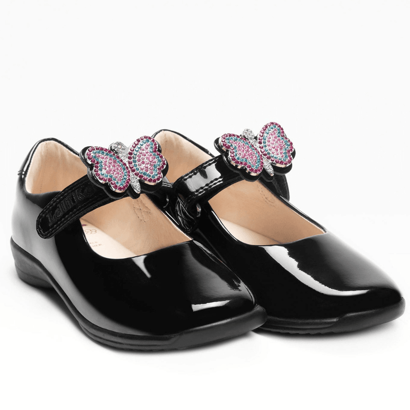 Junior Lelli Kelly Girls Luna School Shoes - Black Patent