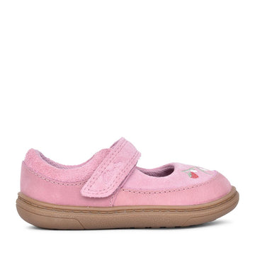 Girls Clarks Flash Berry Dusty Pink Mary Jane First Walker Shoes - Dusty Pink
