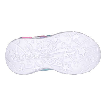 Toddler Girls Skechers S-Lights Unicorn Charmer - Lil Heart Sparkles Trainers - Lavender