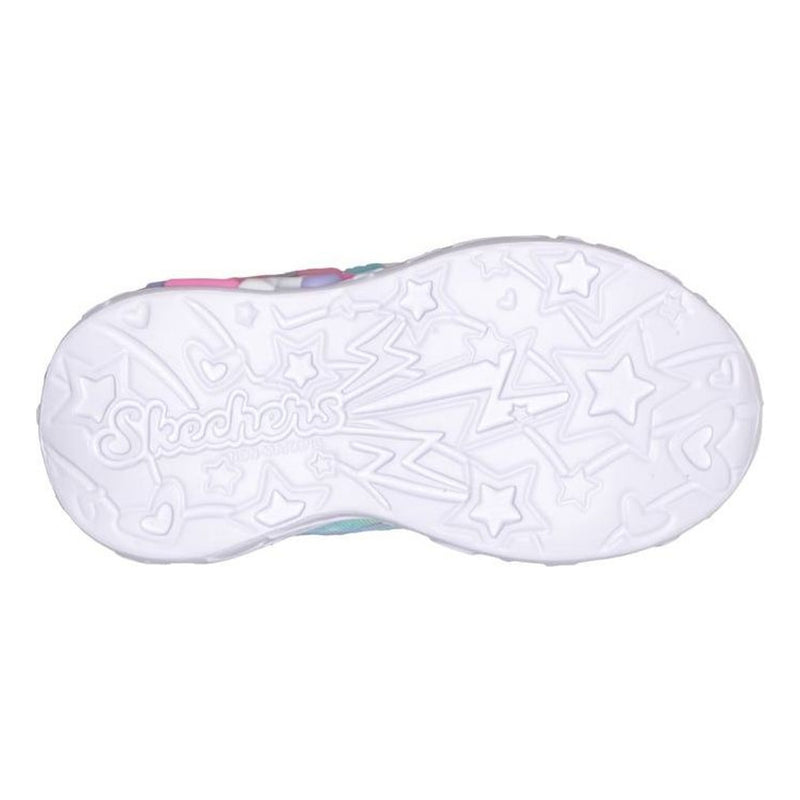 Toddler Girls Skechers S-Lights Unicorn Charmer - Lil Heart Sparkles Trainers - Lavender