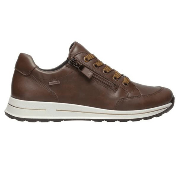 Womens Ara Osaka Brown Side Zip Waterproof Trainers - Mahogany