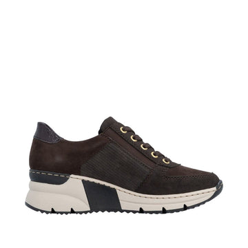 Womens Rieker N6314 Nougat Wedged Trainers - Nougat