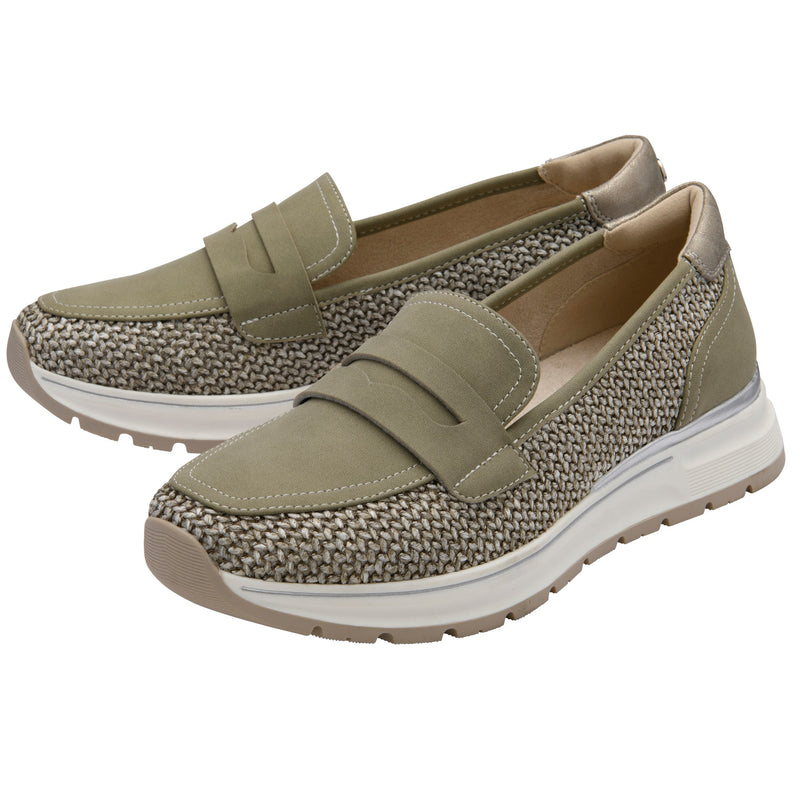 Womens Lotus ULS631 Khaki Florida Loafers - Khaki