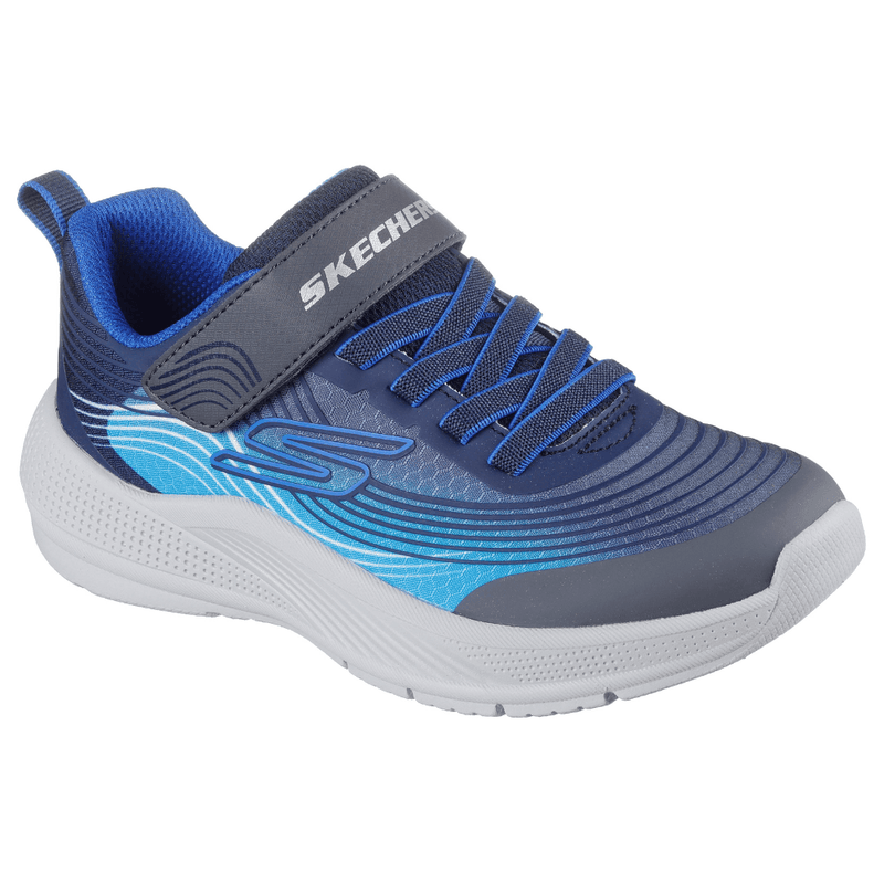 Boys Skechers Microspec Advance in Navy & Blue - Navy