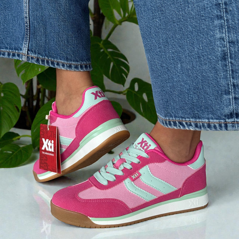 Womens Xti 145019 Multicolour Trainers - Fuchsia
