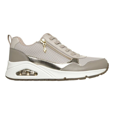 Womens Skechers 177873 Uno Metallic Trainers - Taupe