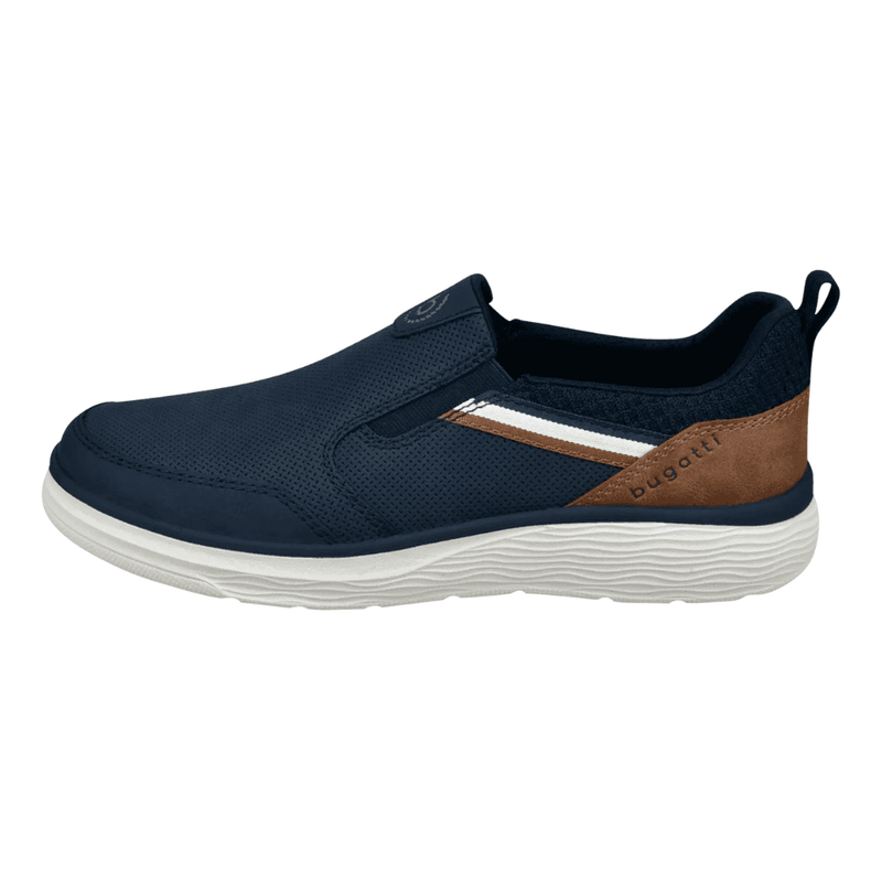 Bugatti Mens ASE62 Perforated Slip On Shoes - Navy