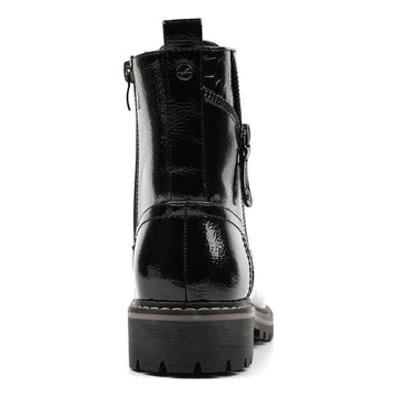 Womens Lunar Allison Patent Ankle Boots - Black