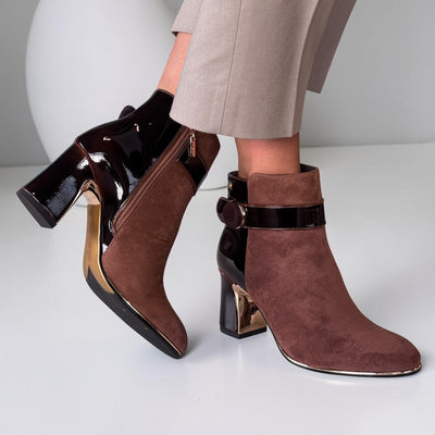 Womens Kate Appleby Alconbury Fudge Mix Ankle Block Heel Boots - Fudge Mix