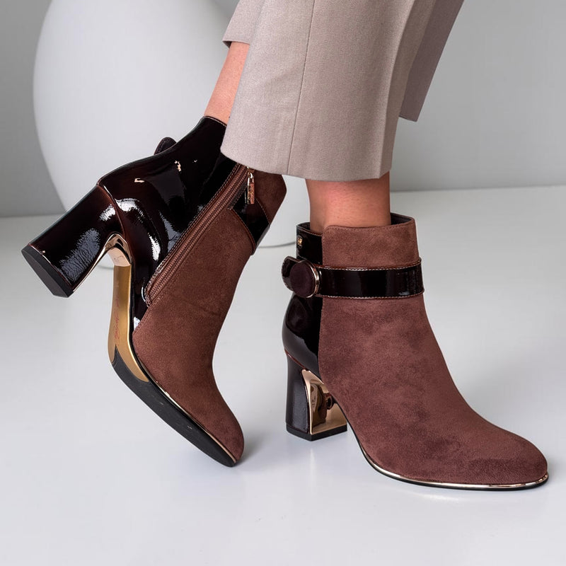 Womens Kate Appleby Alconbury Fudge Mix Ankle Block Heel Boots - Fudge Mix
