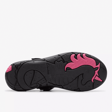 Junior Girls Clarks Relda Wish Black Patent School Shoes - Black Patent