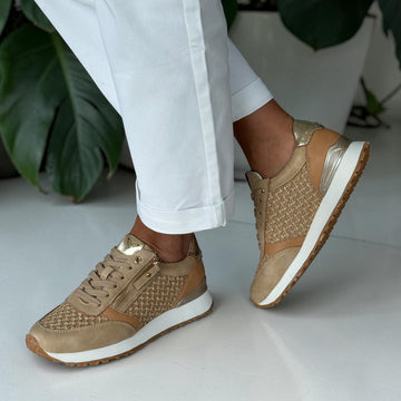 Womens Lunar DLC007 Camel Lara Trainers - Camel