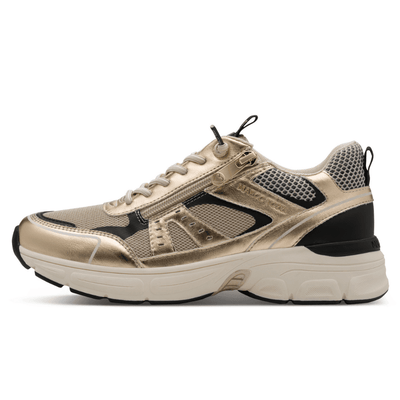 Womens Marco Tozzi 23756 Gold Combi Mesh Sporty Trainers - Gold Combi