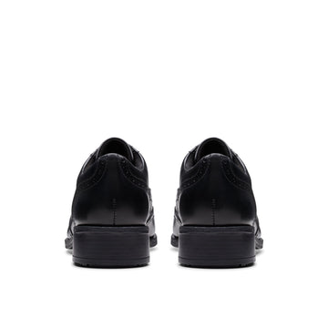Girls Clarks Havisham Oak School Shoes - Black