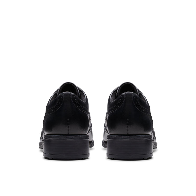 Girls Clarks Havisham Oak School Shoes - Black