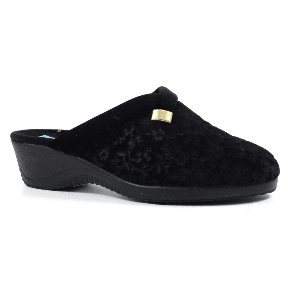 Womens Lunar Amaretto Floral Wedge Mule Slippers