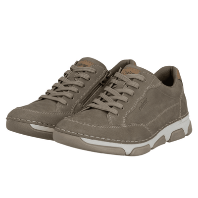 Mens Rieker 15900 Taupe Lace and Side Zip Trainers - Taupe
