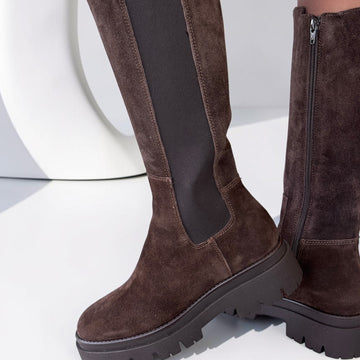 Womens Tamaris 25608 Long Boots - Mocca Suede